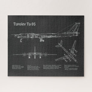 Tupolev Tu-95 – 飛行機の設計図の計画PD ジグソーパズル