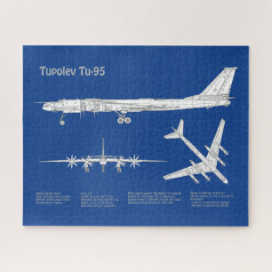 Tupolev Tu-95 – 飛行機の設計図プランABD ジグソーパズル