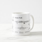 Tupolev Tu-95 – 飛行機の設計図プランBD コーヒーマグカップ (正面右)