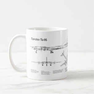Tupolev Tu-95 – 飛行機の設計図プランBD コーヒーマグカップ