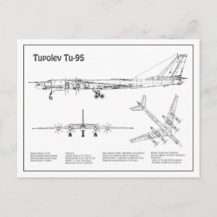 Tupolev Tu-95 – 飛行機の設計図プランBD ポストカード
