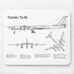 Tupolev Tu-95 – 飛行機の設計図プランBD マウスパッド