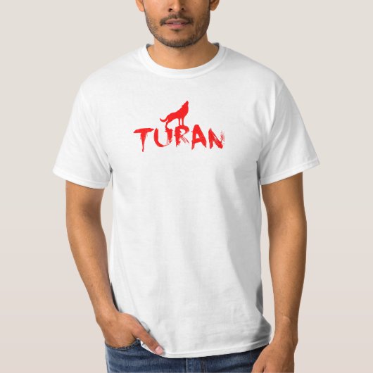 Turan red Wolf Design Tシャツ (正面)