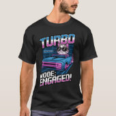 Turbo Cat Racer - Pixel Art Gaming Speed Mode Tシャツ (正面)