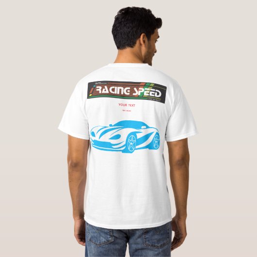 Turbo Racing Speed Car – Performance Auto Art Tシャツ (裏面フル)