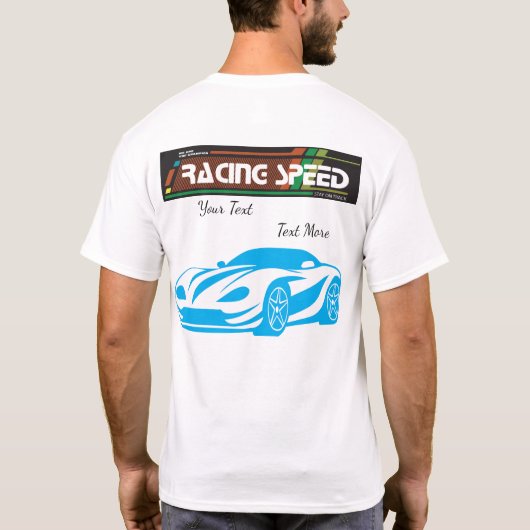 Turbo Racing Speed Car – Performance Auto Art Tシャツ (裏面)