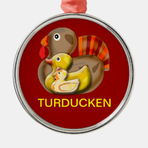 Turduckenのカスタマイズ可能なデザイン メタルオーナメント