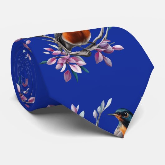 Turdus migratorius Surrounded By Mountain Laurel ネクタイ (ロール)