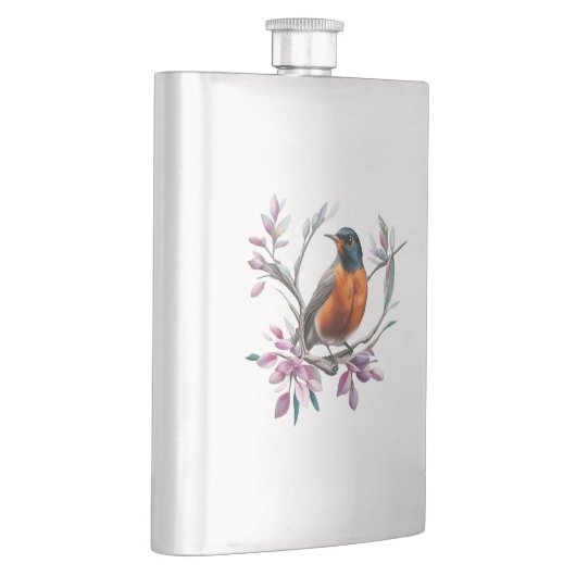 Turdus migratorius Surrounded By Mountain Laurel フラスク (右)