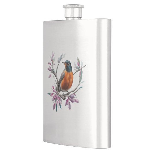 Turdus migratorius Surrounded By Mountain Laurel フラスク (左)