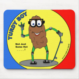 Turdy Boy Stand – 赤と青のマウスパッド – クリーン マウスパッド