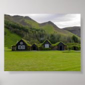 Turf houses in Iceland ポスター (正面)