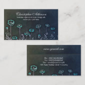 turguoiseの青くスタイリッシュなヴィンテージの名刺 名刺 (正面/裏面)