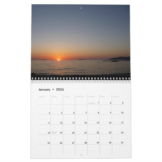 Turgutreis, Turkey 2026 Calendar カレンダー (1月 2026)
