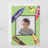 Turing One Crayons写真1st誕生日招待状 招待状 (裏面)