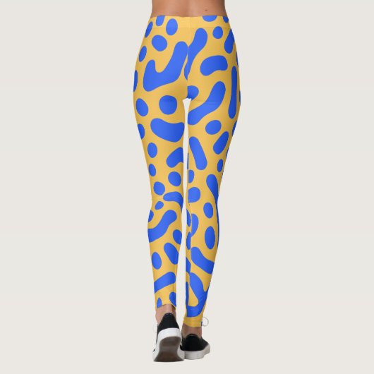Turing Pattern Abstract Leggings | Blue and Gold  レギンス (裏面)