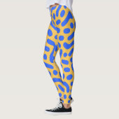 Turing Pattern Abstract Leggings | Blue and Gold  レギンス (左)