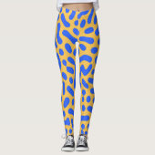 Turing Pattern Abstract Leggings | Blue and Gold  レギンス (正面)