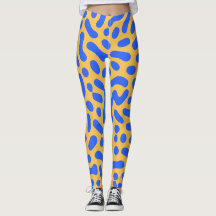 Turing Pattern Abstract Leggings | Blue and Gold 