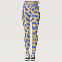 Turing Pattern Abstract Leggings | Blue and Gold  レギンス