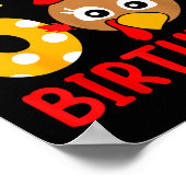 Turkey 6th Birthday Autumn Thanksgiving Party Boy ポスター (角)