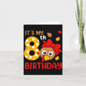Turkey 8th Birthday Autumn Thanksgiving Party Boy  カード (正面)