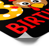 Turkey 8th Birthday Autumn Thanksgiving Party Boy  ポスター (角)