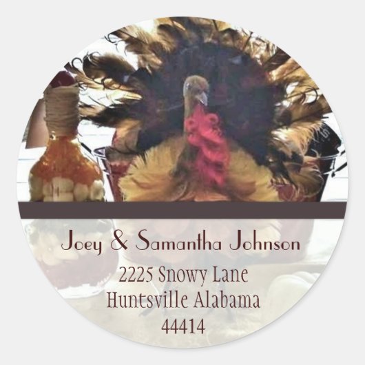 Turkey Addressスタンプ ラウンドシール (正面)