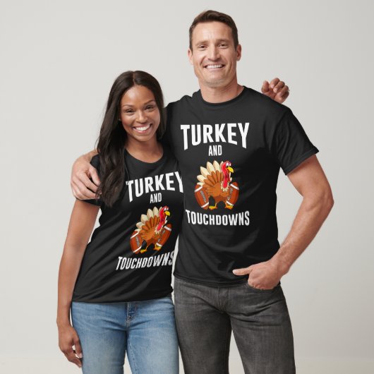 Turkey And Touchdowns Thanksgiving American Footba Tシャツ (ユニセックス)