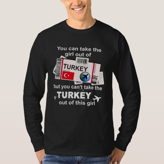 Turkey Boarding Pass  Turkey Girl  Turkey Tシャツ (正面)