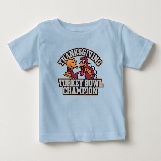 Turkey Bowl Champion Game Day Food Football Fun ベビーTシャツ (正面)