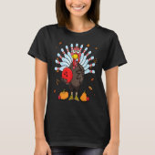 Turkey Bowling Hello Fall Cute Turkey Bowling Squa Tシャツ (正面)