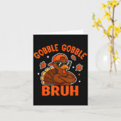 Turkey Bruh Thanksgiving Gobble Shirt Kids Teens B カード (黄色い花)
