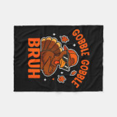 Turkey Bruh Thanksgiving Gobble Shirt Kids Teens B フリースブランケット (正面(横))