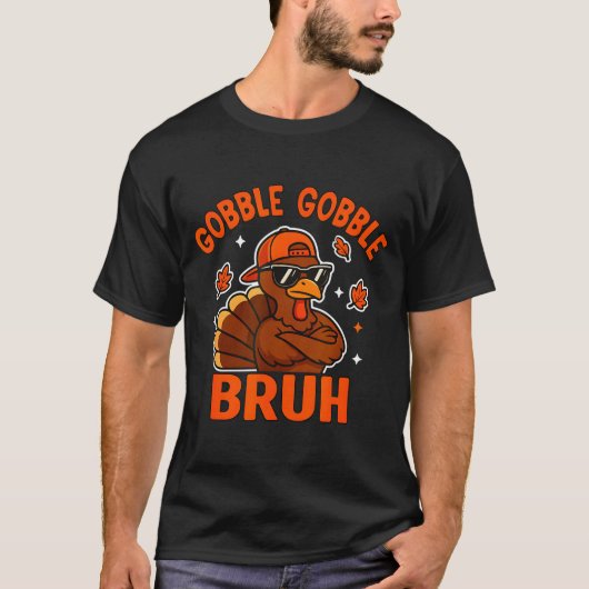 Turkey Bruh Thanksgiving Gobble Shirt Kids Teens B Tシャツ (正面)