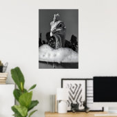 Turkey Bubble Bath Print, Black and White Animal ポスター (ホームオフィス)