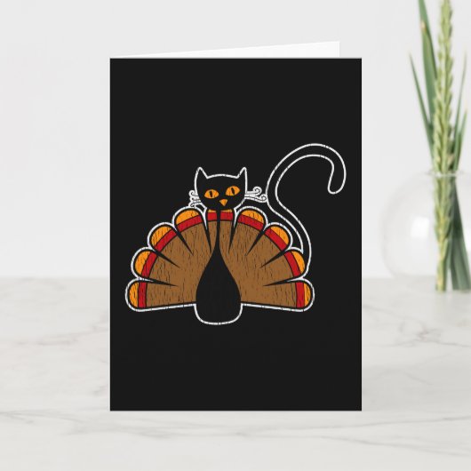 Turkey Cat Lover Thanksgiving Family Kids Kitty カード (正面)