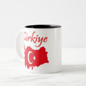 Turkey Country and Fan Design ツートーンマグカップ (正面左)