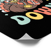 Turkey Down Funny Footll Thanksgiving  ポスター (角)