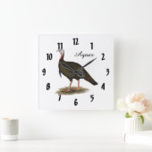 Turkey:  Eastern Wild Tom スクエア壁時計 (ホーム)