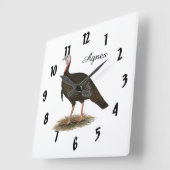 Turkey:  Eastern Wild Tom スクエア壁時計 (傾斜)