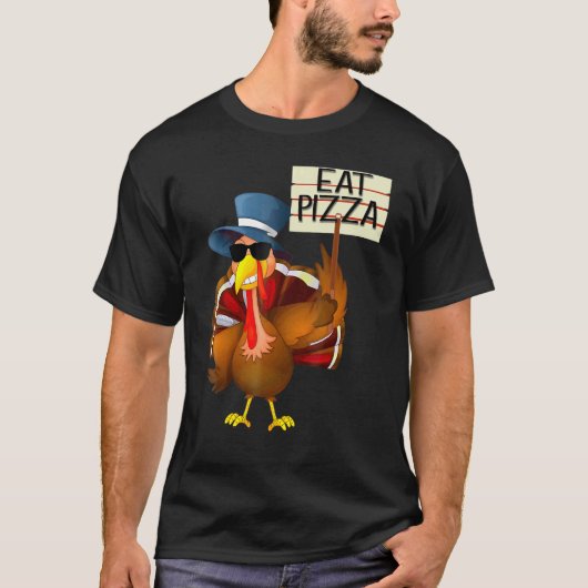 Turkey Eat Pizza Adult Vegan Kids  Thanksgiving 10 Tシャツ (正面)