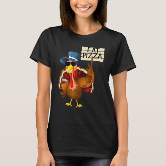 Turkey Eat Pizza Adult Vegan Kids  Thanksgiving 10 Tシャツ (正面)