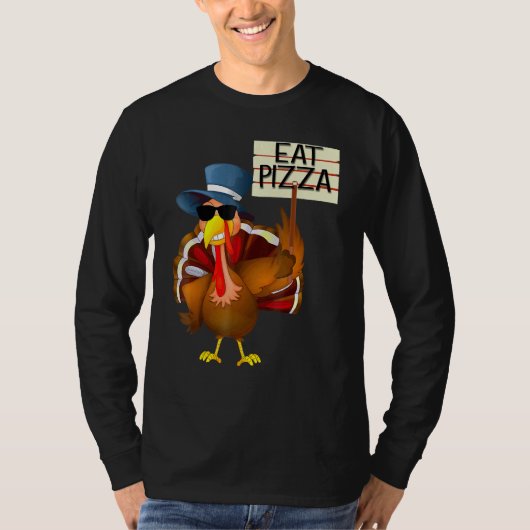Turkey Eat Pizza Adult Vegan Kids  Thanksgiving 10 Tシャツ (正面)