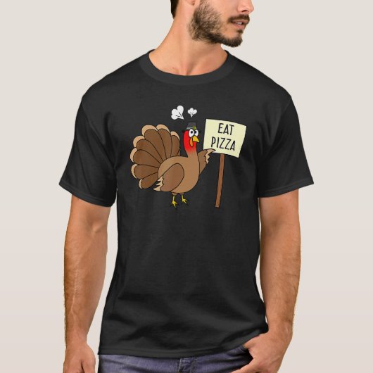 Turkey Eat Pizza Adult Vegan Kids Thanksgiving 2 Tシャツ (正面)