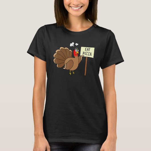 Turkey Eat Pizza Adult Vegan Kids  Thanksgiving 2 Tシャツ (正面)