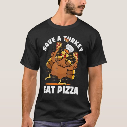 Turkey Eat Pizza Adult Vegan Kids  Thanksgiving  3 Tシャツ (正面)