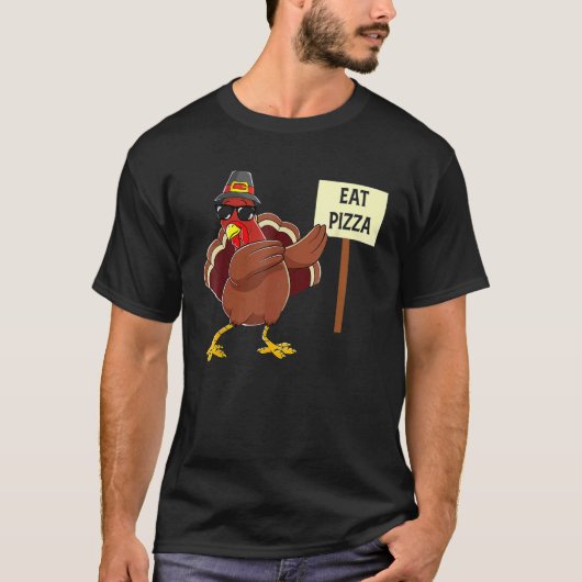 Turkey Eat Pizza Adult Vegan Kids  Thanksgiving 9 Tシャツ (正面)