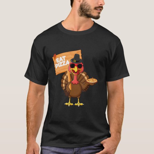 Turkey Eat Pizza Adult Vegan Kids  Thanksgiving s Tシャツ (正面)