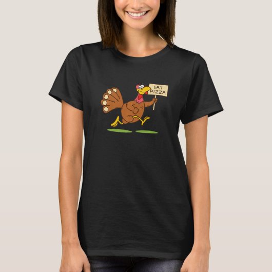 Turkey Eat Pizza Adult Vegan Kids   Thanksgiving   Tシャツ (正面)